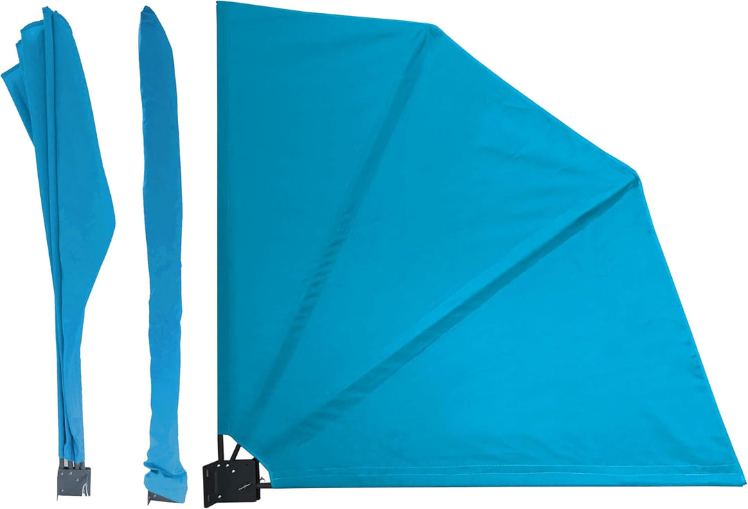 QUICK STAR Balkonfächer 115 x 115 cm Horizon Blue, Easy Mount Wandplatte, Balkon Sichtschutz Fächer