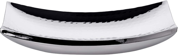 EDZARD Schale Dallas (30 x 18 cm) rechteckig, Edelstahl gehämmert hochglanzpoliert, Dekoschale, Obst