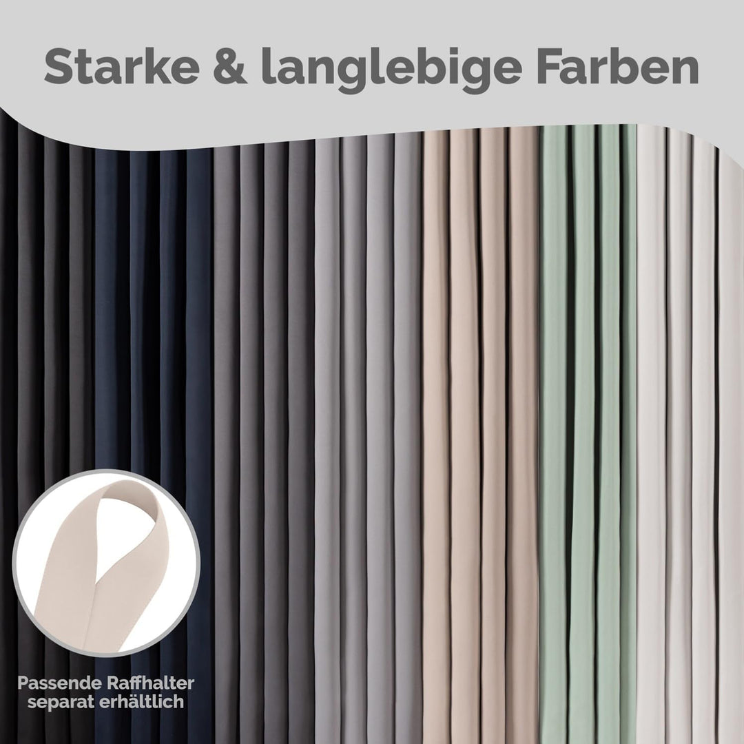 Blumtal 2er-Set Gardinen Verdunklungsvorhänge Blickdicht - Elegante Wärmeisolierende Vorhänge mit Ös