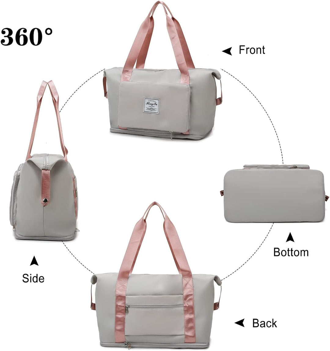 FANDARE Reisetaschen Handgepäck Tasche Faltbare Sporttasche Übernachtung Tote Handtasche Damen Herre