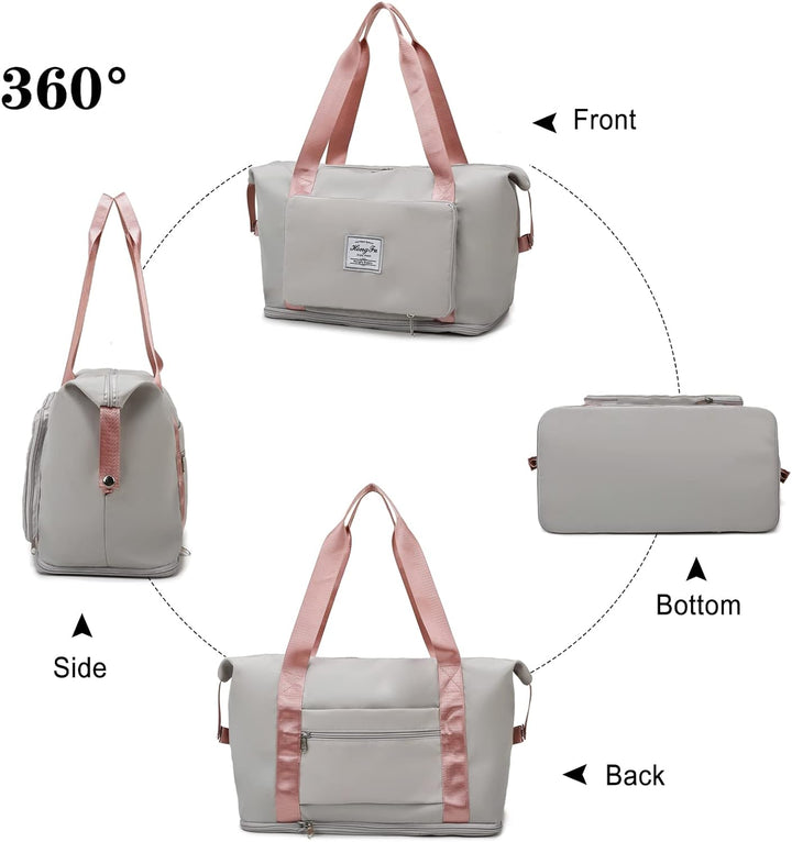 FANDARE Reisetaschen Handgepäck Tasche Faltbare Sporttasche Übernachtung Tote Handtasche Damen Herre