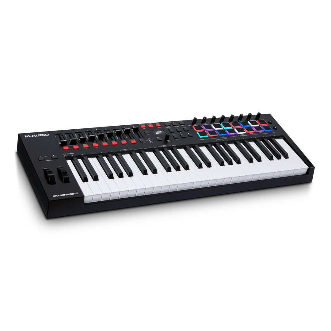 M-Audio Oxygen Pro 49 - 49-Tasten USB MIDI Keyboard Controller mit Beat Pads, MIDI-zuweisbaren Regle