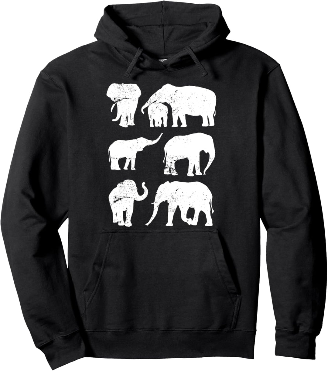 Elefanten Familie Afrika Safari Zoo Tier Geschenk Elefant Pullover Hoodie