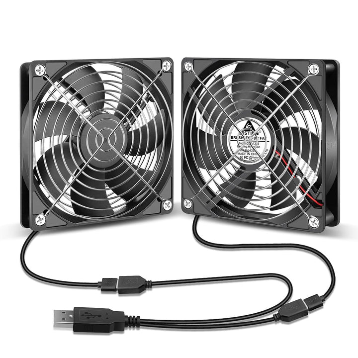 GDSTIME 120mm USB Lüfter 120 x 25mm Gehäuselüfter USB 120mm PC Lüfter 1500 U/min Bürstenloser Lüfter