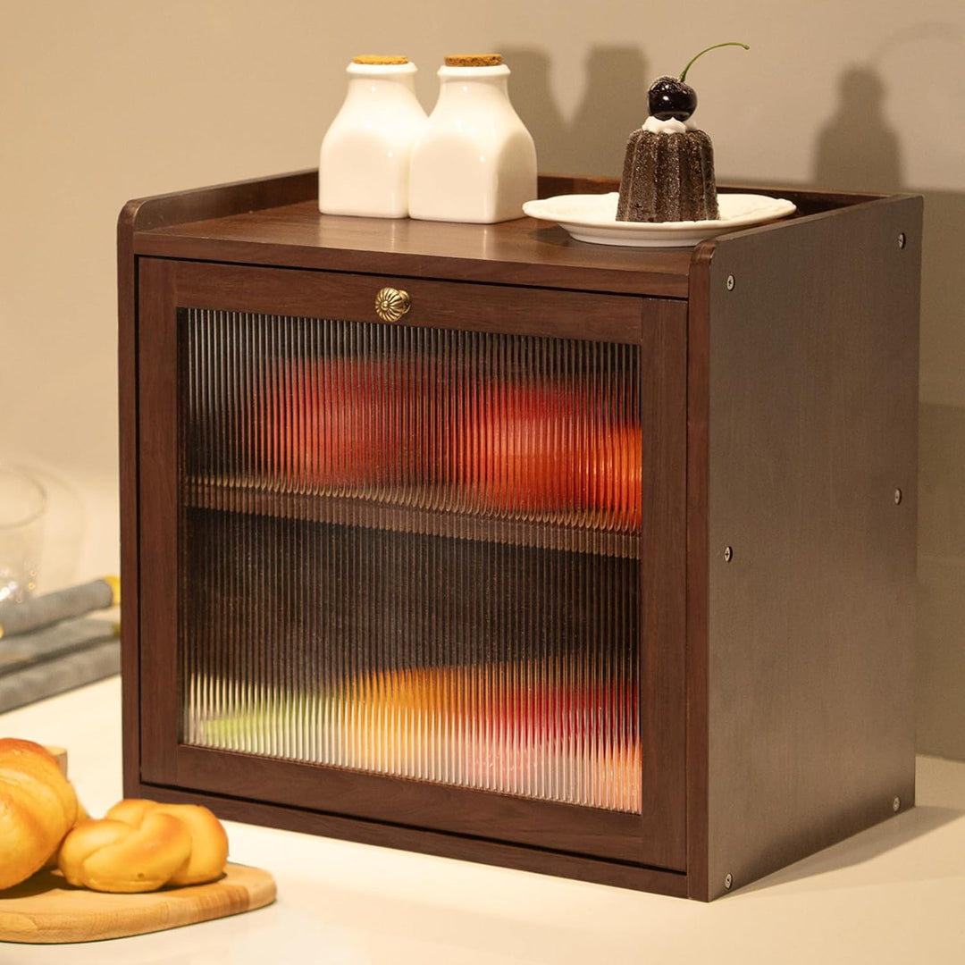 Kiefernholz Brotkasten mit 50 Deli-Papier, Holz Brotkästen mit Belüftung, Vintage Braun Brotbehälter