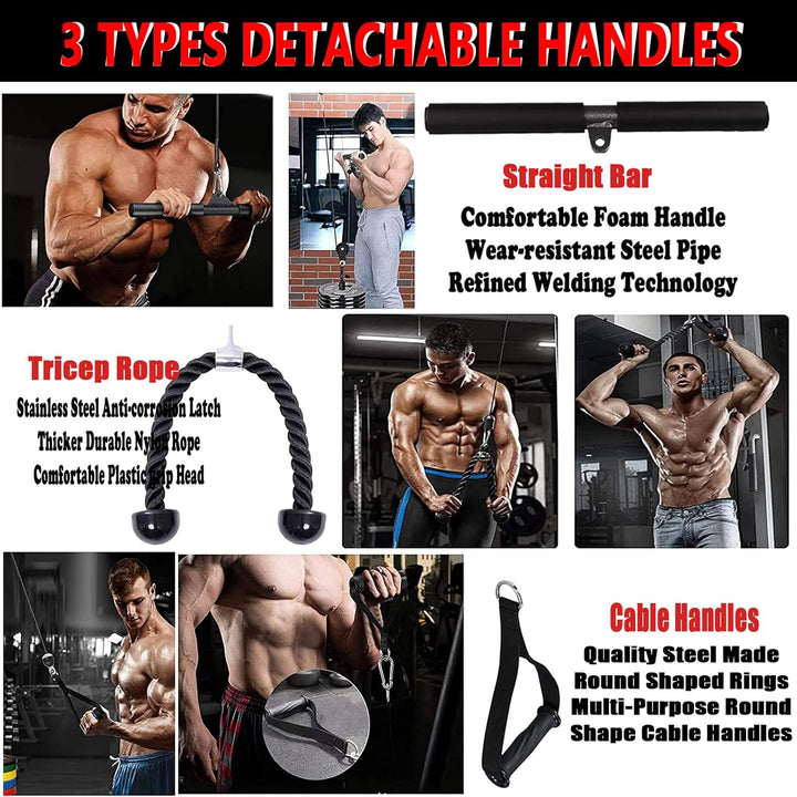Taeku Seilzug-Fitness, Verbesserte Gewicht Seilzugsystem für LAT Pull Down Bizeps Curl Trizeps Armtr