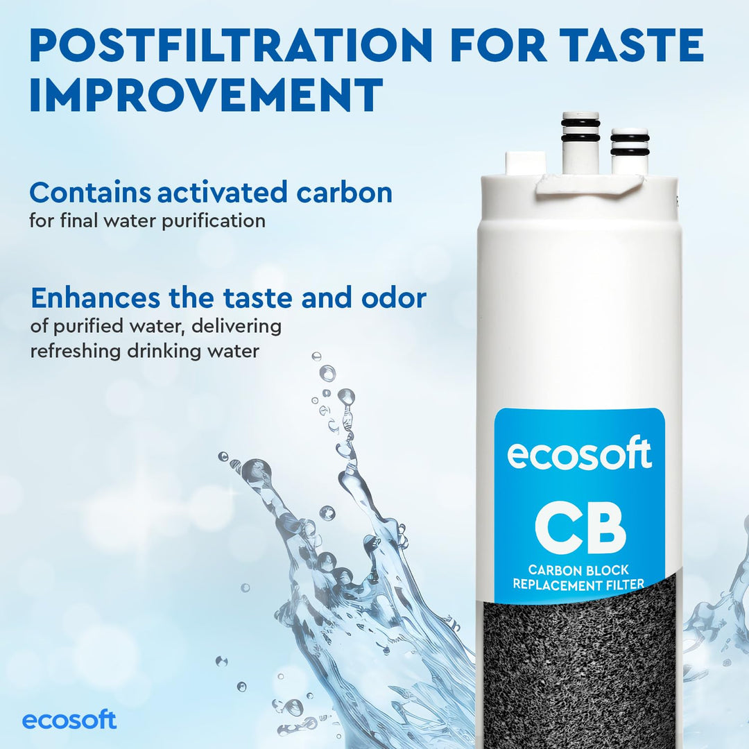 Ecosoft CB Kohlenstoffblock-Nachfilter für CROSS 60/90, verbessert Geschmack, Geruch und Wasserfarbe