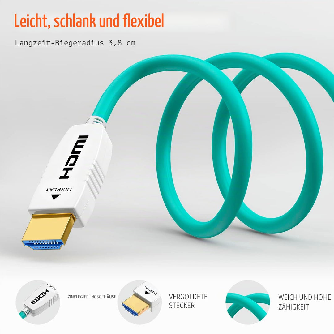 RUIPRO 8K HDMI Glasfaserkabel 6M, Optisches HDMI 2.1 48Gbps 8K@60Hz 4K@120Hz Dynamic HDR eARC Dolby