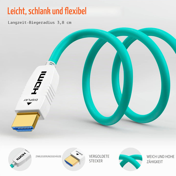 RUIPRO 8K HDMI Glasfaserkabel 5M, Optisches HDMI 2.1 48Gbps 8K@60Hz 4K@120Hz Dynamic HDR eARC Dolby