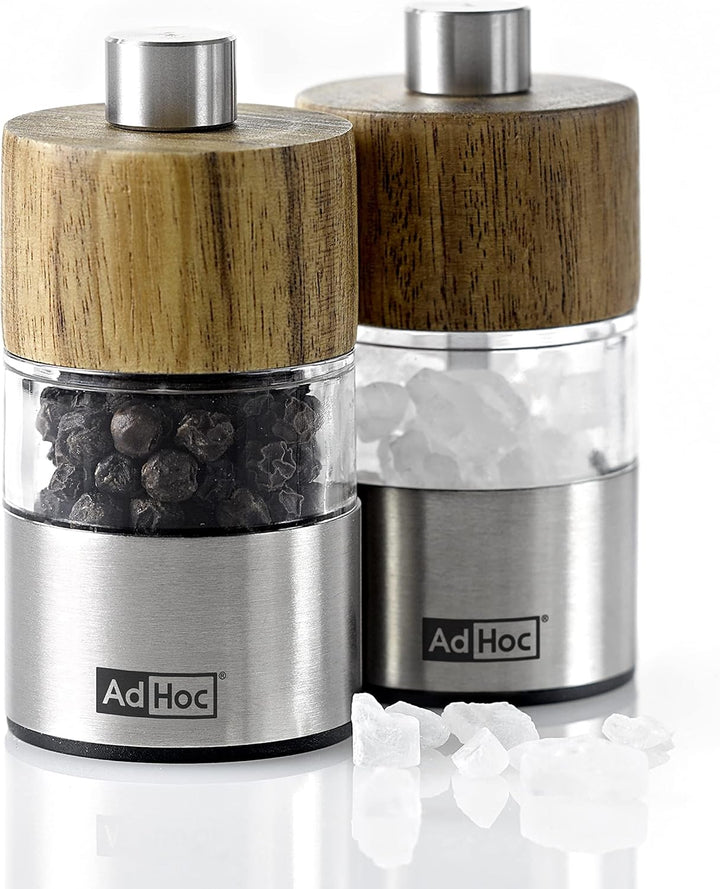 AdHoc MP33 2er-Set Pfeffermühle und Salzmühle DAVID mit Keramikmahlwerk (ohne Gewürz)