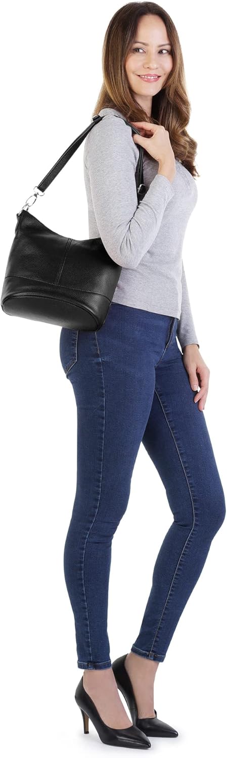 Umhängetasche Echt Leder Damen Made in Italy, Handtasche, Schultertasche, Crossbody Bag aus Leder 02