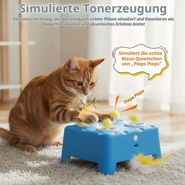 Focenat 2-in-1 Automatisches Katzenspielzeug, Interaktives Katzenspielzeug, Wiederaufladbares Katzen