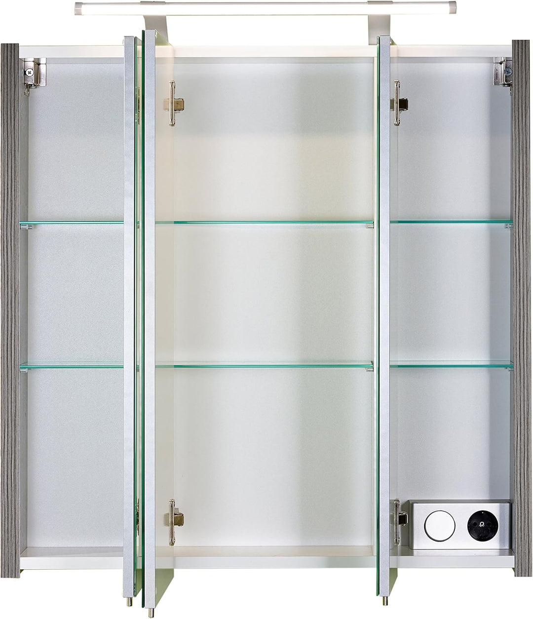 Schildmeyer Spiegelschrank 133076 Trient, 70.0 x 16.0 x 75.0 cm, esche grau Dekor 70 cm Inkl. LED Be