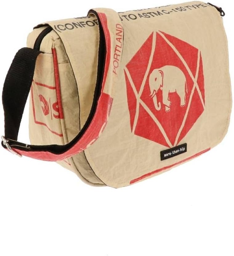 More Than Hip Qinisa Messenger Bag - Kleine Umhängetasche Damen aus Recycelten Zementsäcke Leichte S
