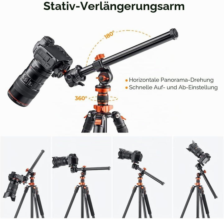 K&F Concept Mittelsaeule Auslegearm Kameraauslegearm 30cm mit Spigot 1/4 Zoll u. 3/8 Zoll Belastbark