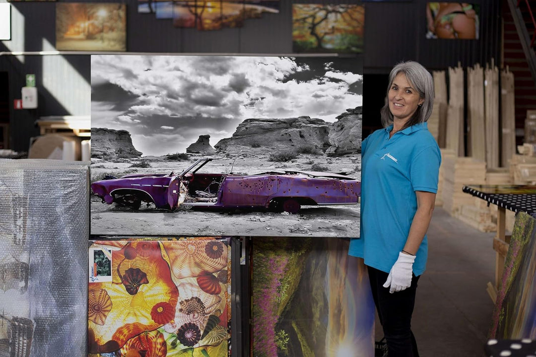 Startonight Bilder Die Rostige Maschine, Leinwandbilder Moderne Kunst, Lila Wanddeko Kunstdrucke, Wa
