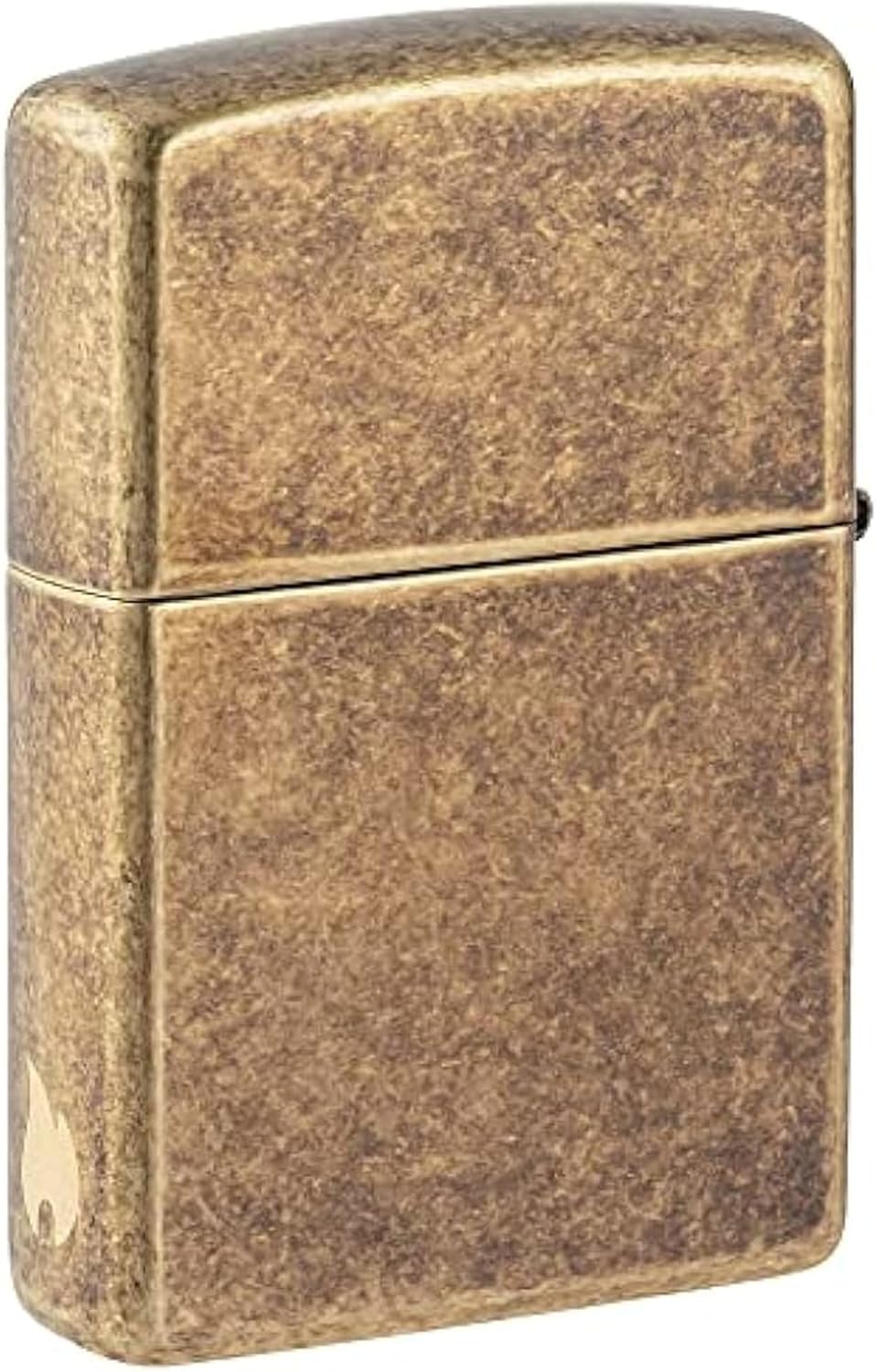 ZIPPO - Antique Brass - nachfüllbares Sturmfeuerzeug in hochwertiger Geschenkbox (Gold, Flammenmotiv