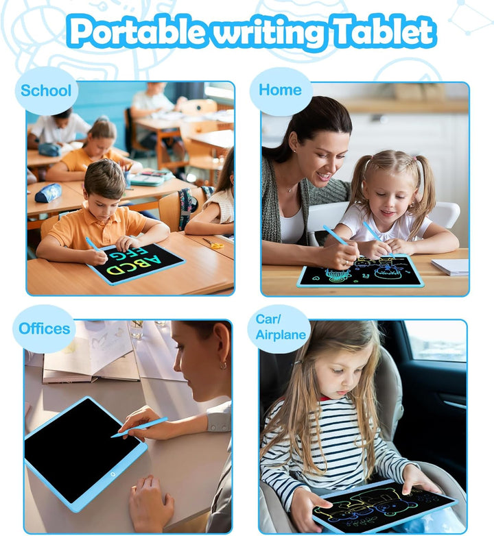 Bunte LCD Schreibtafel, 16 Zoll Grosse Zeichentafel Elektronischer Drawing Pad mit Sperr-& Löschfunk