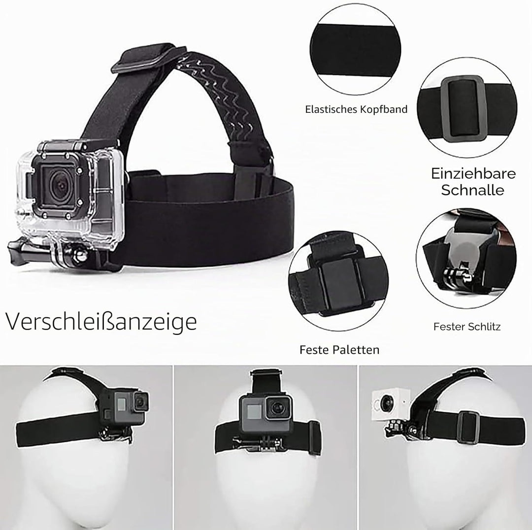TEKCAM Action Kamera Zubehör Brustgurthalterung Stirnband Halterung Kit Kompatibel mit GoPro Hero 13