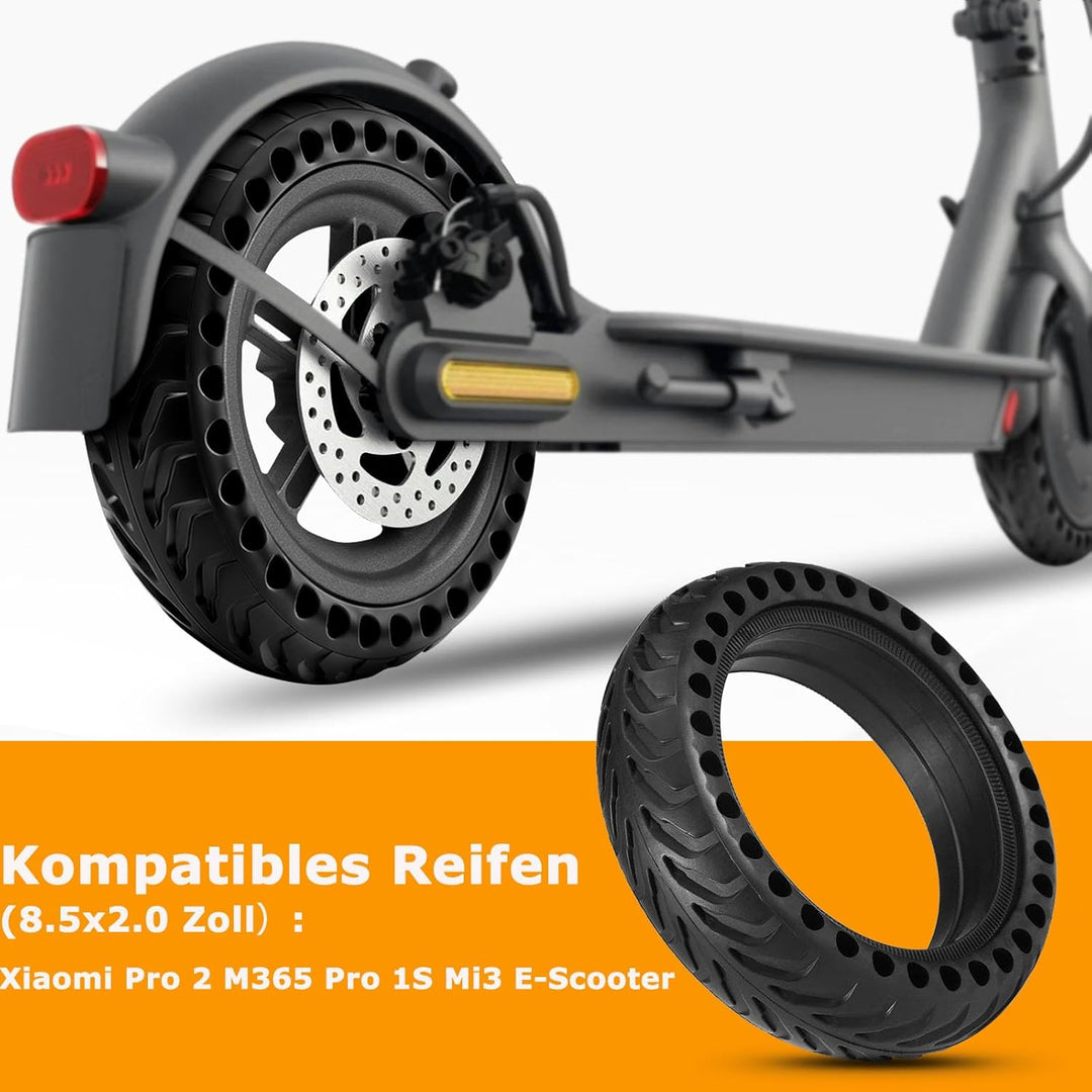 8,5 Zoll Reifen Scooter Vollgummi für Xiaomi Pro2/1S/M365/Pro/Mi3, Vollgummireifen E Scooter 8,5 x2.