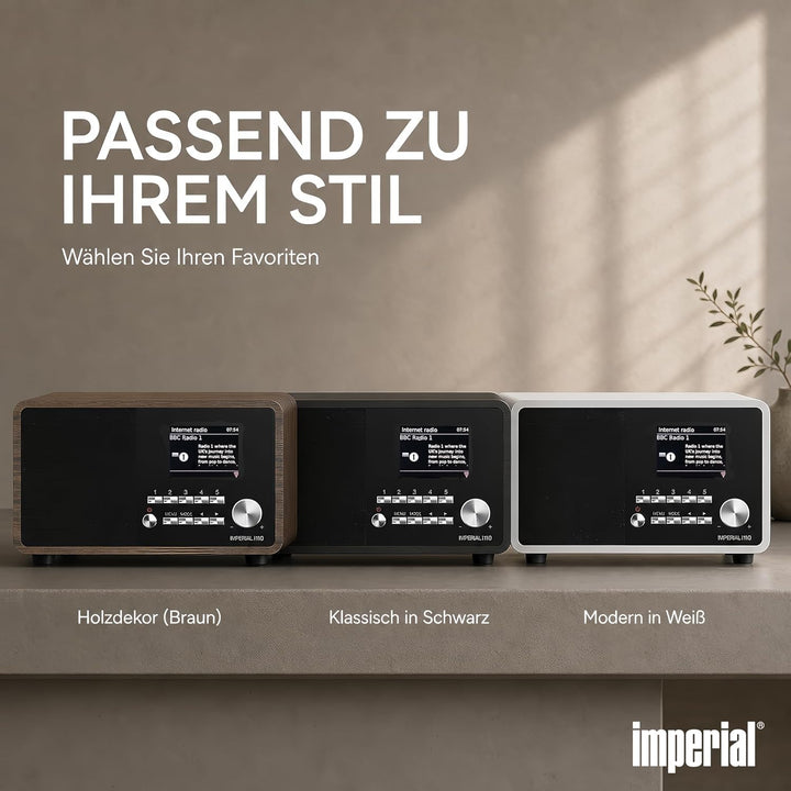 Imperial i110 Internetradio UPNP/DLNA Mediaplayer holzoptik Braun Single, Braun Single