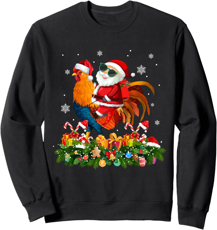 Santa reitet Weihnachten Huhn Pyjama Kinder Geschenk Sweatshirt