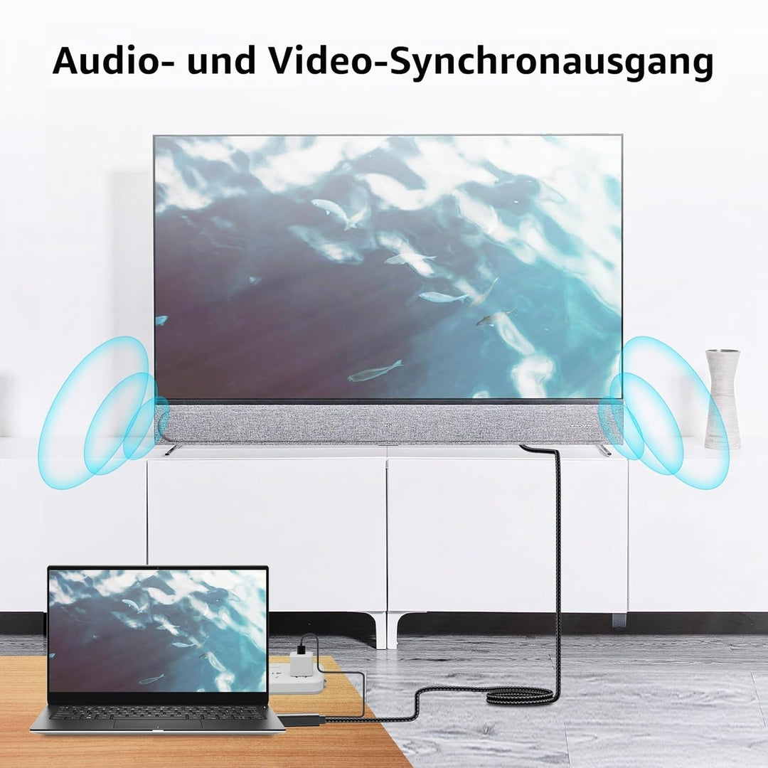 BolAAzuL HDMI auf DisplayPort-Kabel, 4K @ 60Hz, Schwarz, Unidirektional für PS5, PS4 Pro - Monitorka
