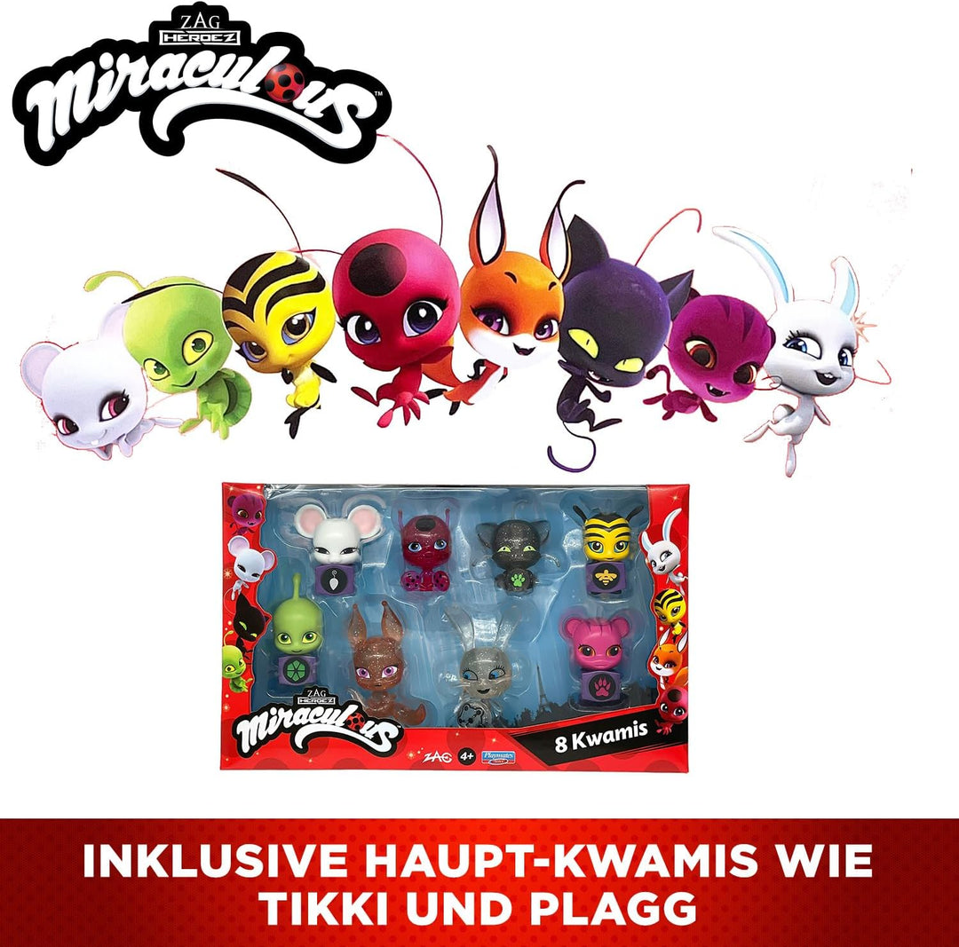Bandai - Miraculous - Pack mit 8 Kwamis – Miraculous Mini-Figuren Sammlung - Spiel Miraculous Schatu