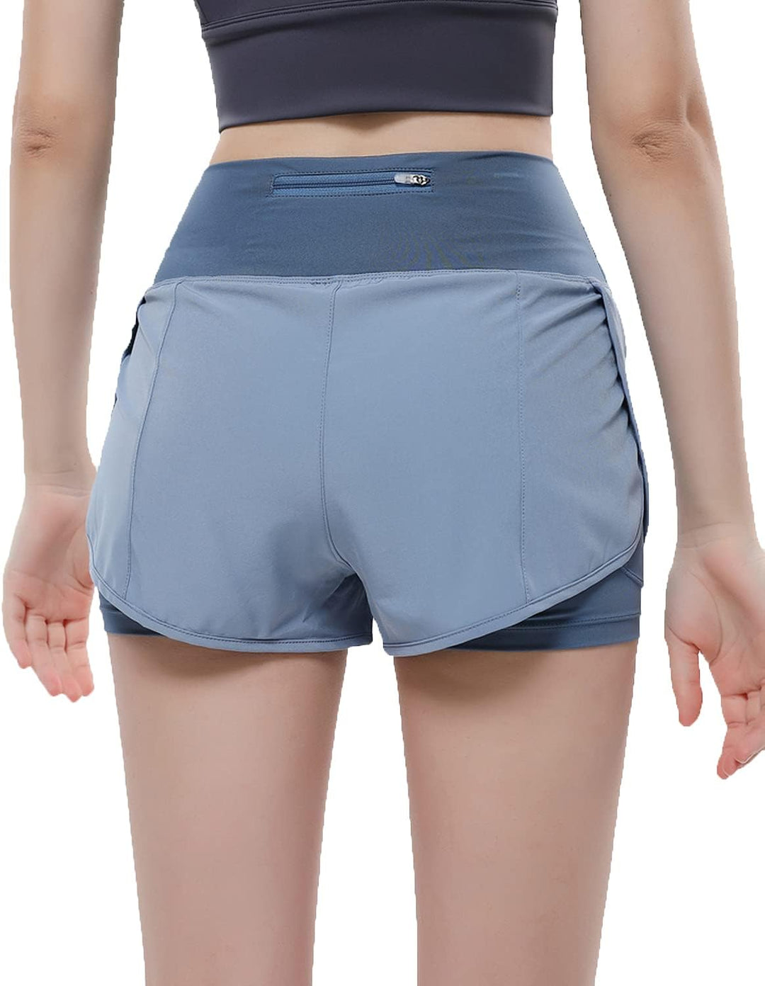 VIGVAN 2 in 1 Laufhose Damen Sport Shorts Sommer Kurze Hose Schnelltrocknend Fitness Yoga Shorts Gym