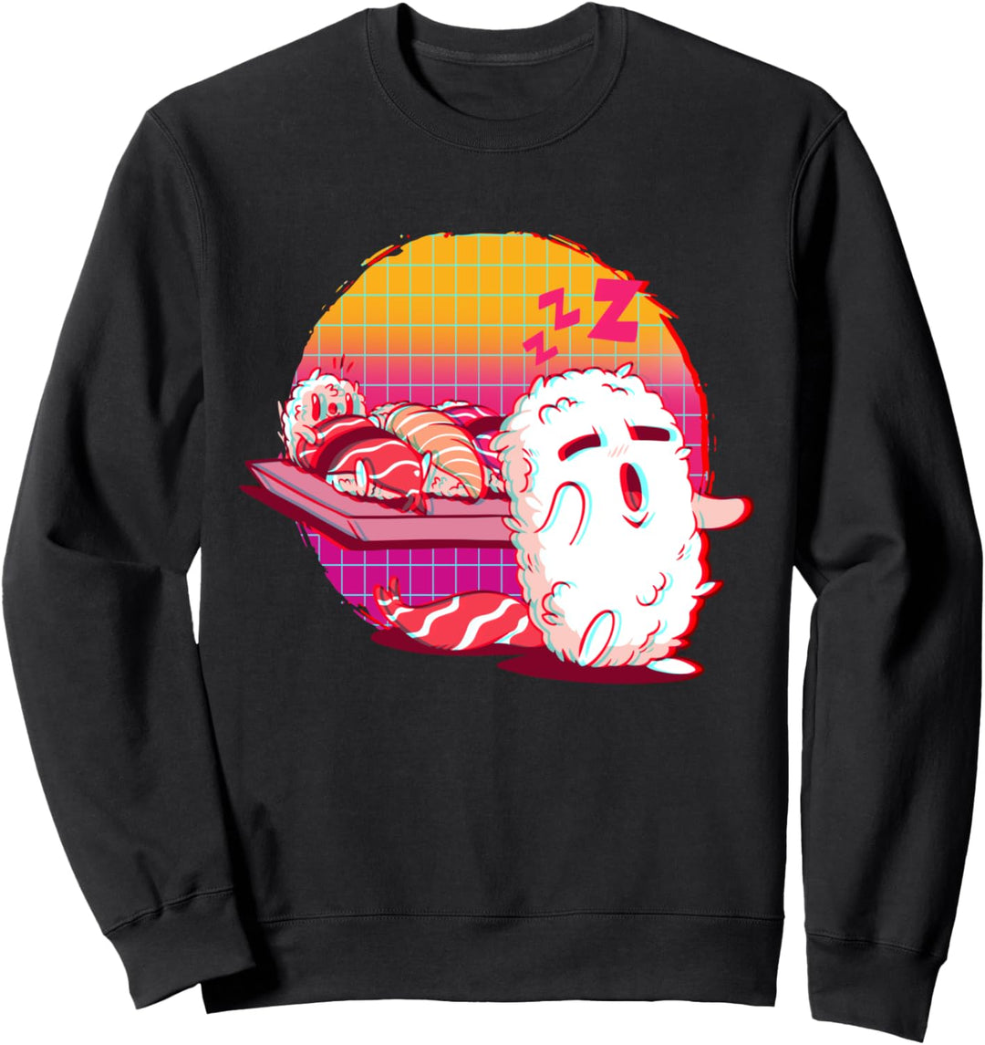 Sushi Kawaii Nigiri Maki Japanese Food Vaporwave Aesthetic Sweatshirt
