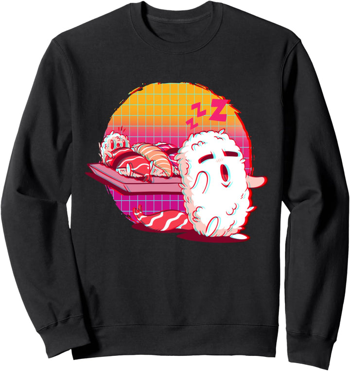 Sushi Kawaii Nigiri Maki Japanese Food Vaporwave Aesthetic Sweatshirt