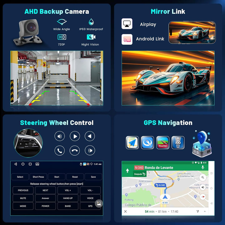 Hikity 4+64GB Android 15 Autoradio für FIAT Bravo 2008-2013 Mit Wireless Carplay Android Auto, 9 Zol