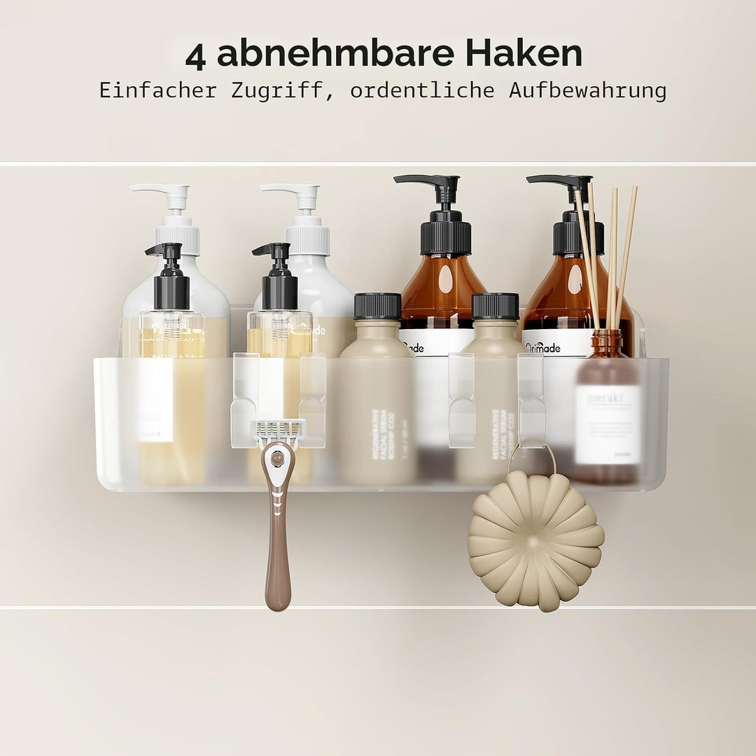 Orimade Duschablage ohne Bohren-Duschregal 4 Stück,Shampoo Halterung für Dusche Grosse Kapazität,Bad
