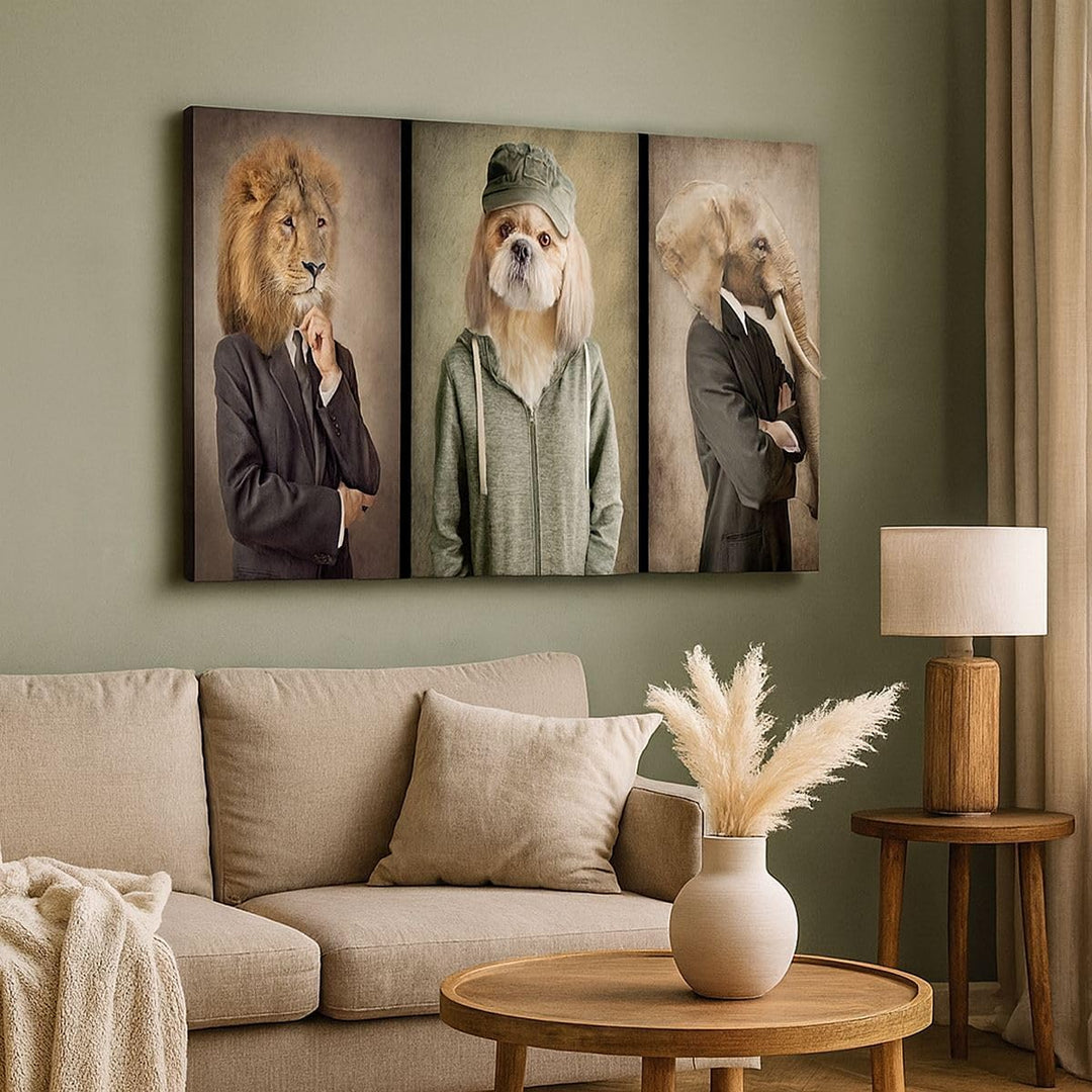 Bilder auf Leinwand Tier Abstraktion Leinwandbild mit Rahmen 70x50cm Wandbilder Dekoration Wohnzimme