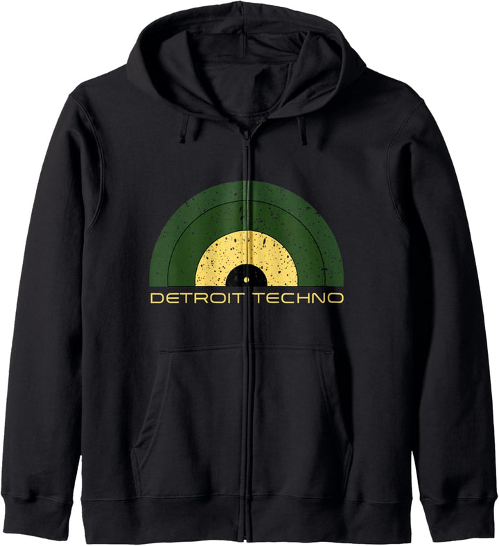 DETROIT TECHNO RETRO LOOKING RECORD MIT DETROIT TECHNO TEXT Kapuzenjacke