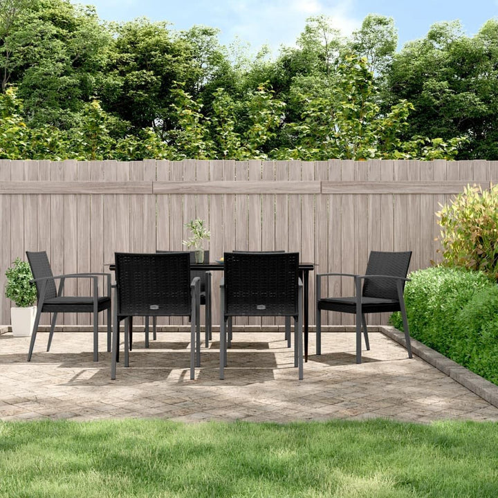 Festnight Poly Rattan Sitzgruppe Gartenmöbel Set mit Kissen Garten Essgruppe 6 Personen Gartenmöbel