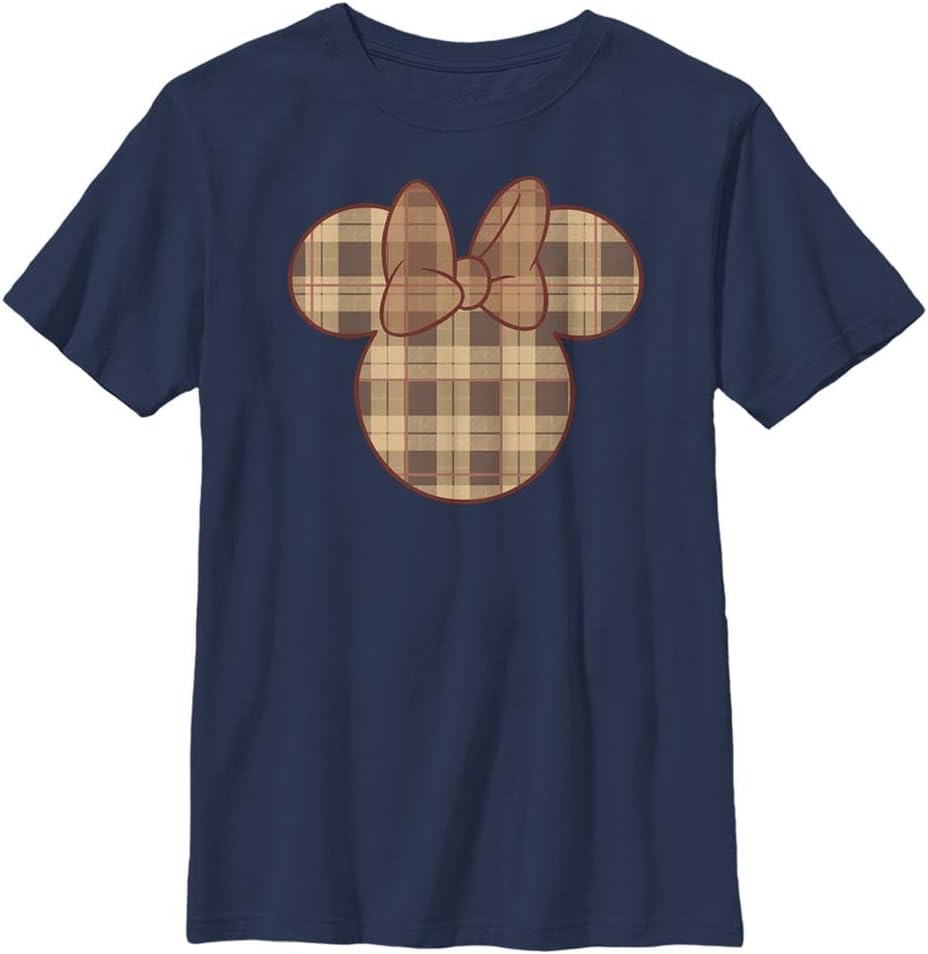 Disney Jungen Fall Plaid Minnie Hoodie M Marineblau, M Marineblau
