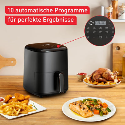 Tefal EY2458 Easy Fry Max Heissluftfritteuse, 5 L Fassungsvermögen, 10 automatische Garprogramme, si