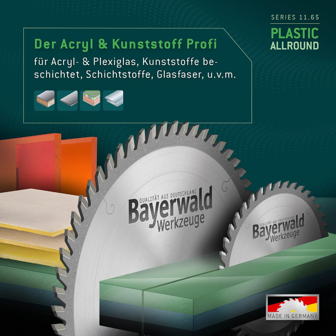Bayerwald - HM Kreissägeblatt - Ø 190 mm x 2,5 mm x 30 mm | Wechselzahn mit Fase (56 Zähne) | Nebenl