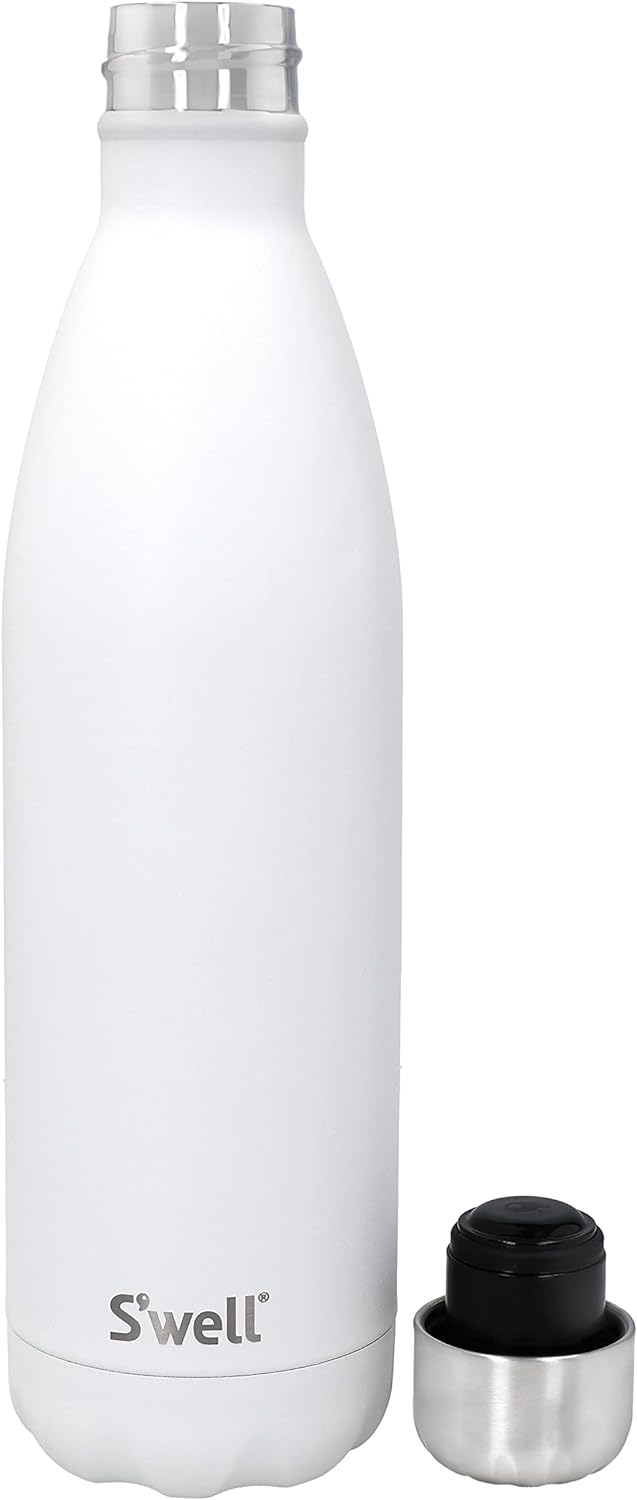 S'well Wiederverwendbare Wasserflasche aus Edelstahl, 750 ml, Mondstein, dreifach isolierte und ausl