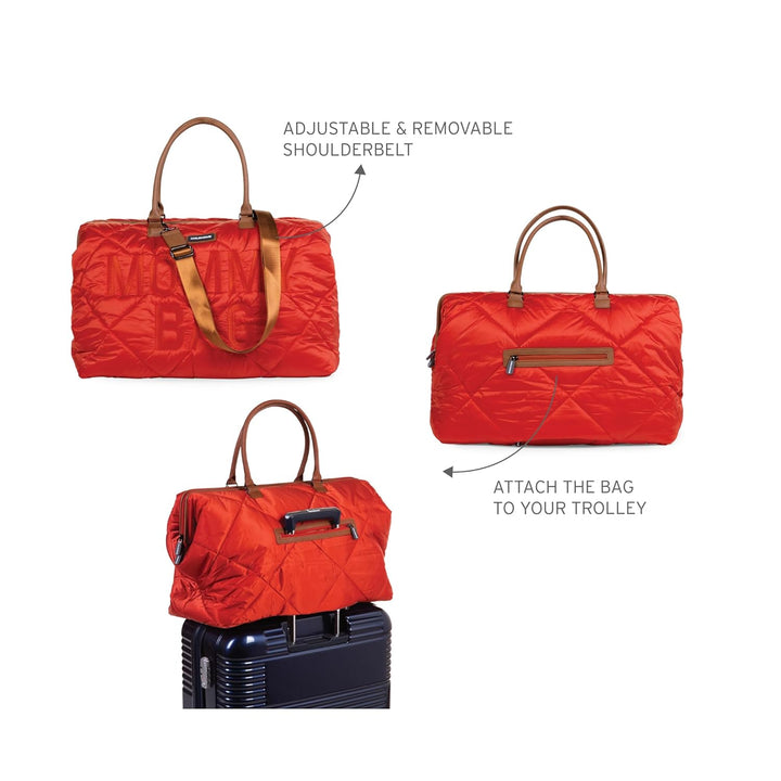 Childhome, Mommy Bag Wickeltasche - Gesteppt - Rot 55x30x40cm Jubiläumsauflage Rot Gesteppt, Rot Ges