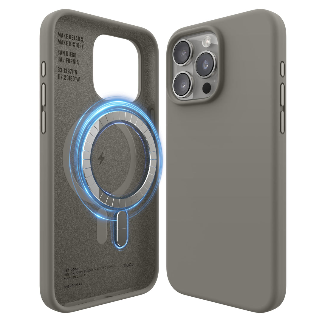 elago Magnetische Silikonhülle Kompatibel mit iPhone 15 Pro Max Hülle, Kompatibel mit MagSafe Alles