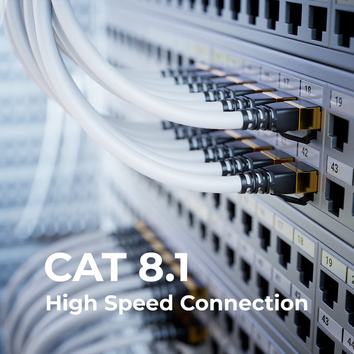 deleyCON 10x 2m CAT8.1 Patchkabel Netzwerkkabel Datenkabel S/FTP PIMF 2000 MHz 40 Gbit RJ45 LAN DSL