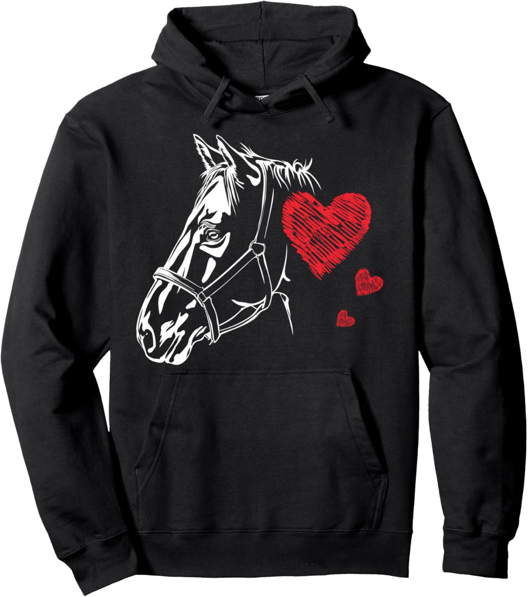 Niedliches Pferdeherz mit lustigem Pferdemotiv Pullover Hoodie