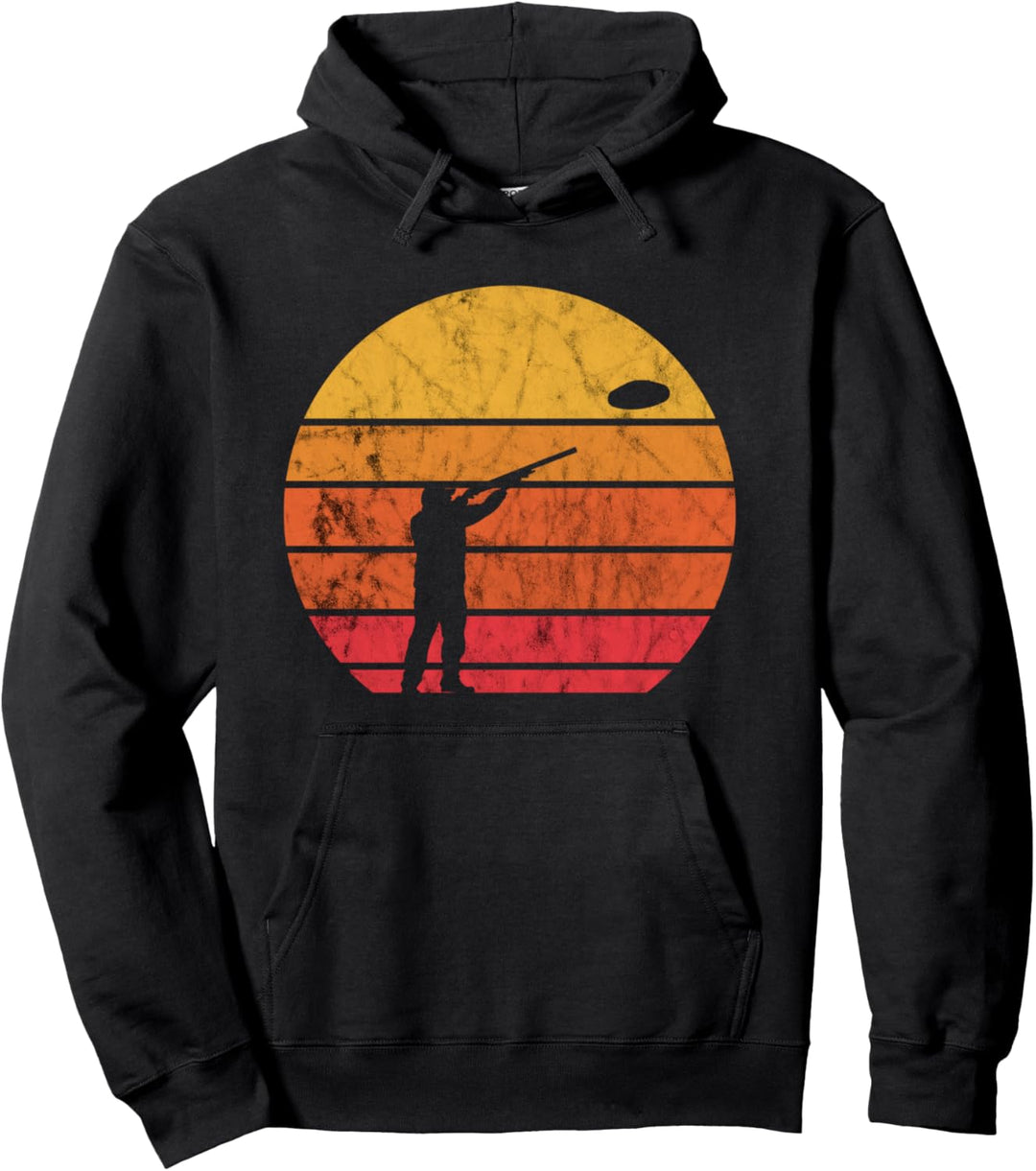 Schiesssport Sportschütze Retro Vintage Sunset Tontauben Pullover Hoodie