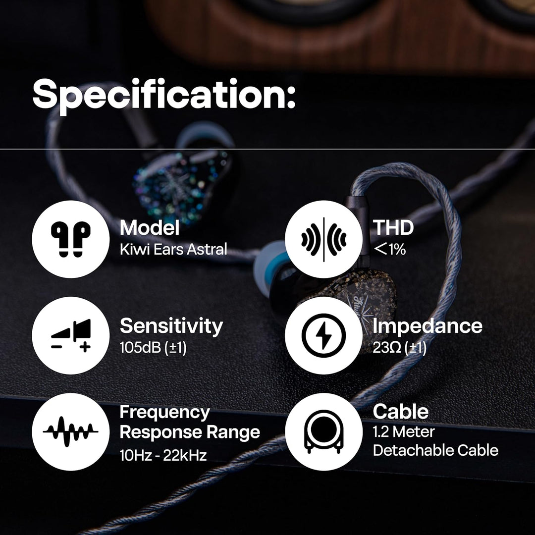 LINSOUL Kiwi Ears Astral In-Ear-Monitor, 1DD+6BA Hybrid-Ohrhörer, HiFi-Studio-Aufnahme- und Mischkop