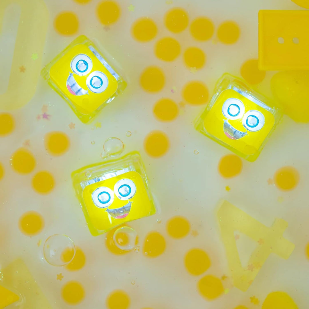 Glo Pals Alex Leuchtwürfel, 4er-Set, Wasserspielzeug mit Leuchteffekt Gelb, Gelb