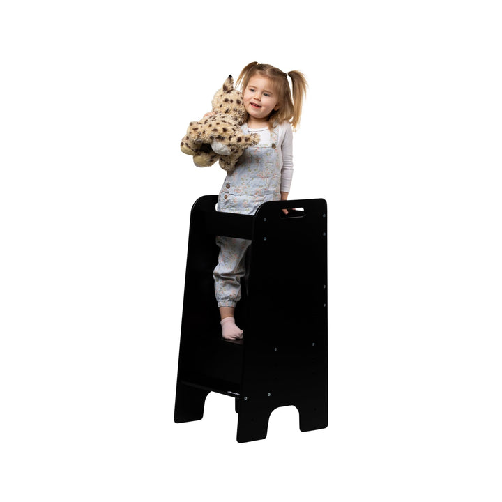 Lernturm ab 1 Jahr, höhenverstellbar mit 5 Ebenen, belastbar bis 110kg - Montessori Learning Tower (