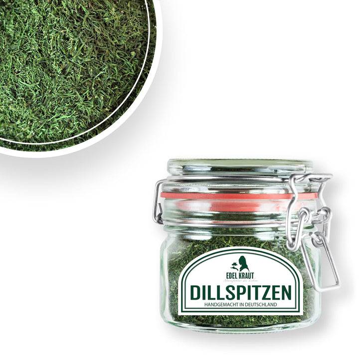 Dill getrocknet BIO Dillspitzen 200g im Premium Drahtbügelglas | EDEL KRAUT - 100% naturreine BIO DI