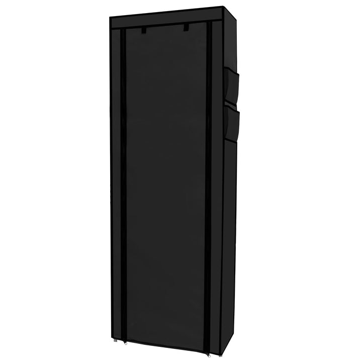 INTIRILIFE Faltschrank 170x58x28 cm in Raben SCHWARZ - mit Reissverschluss Stoffschrank Kleiderschra